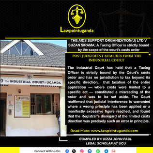 POST JUDGEMENT REMEDIES IN THE INDUSTRIAL COURT
