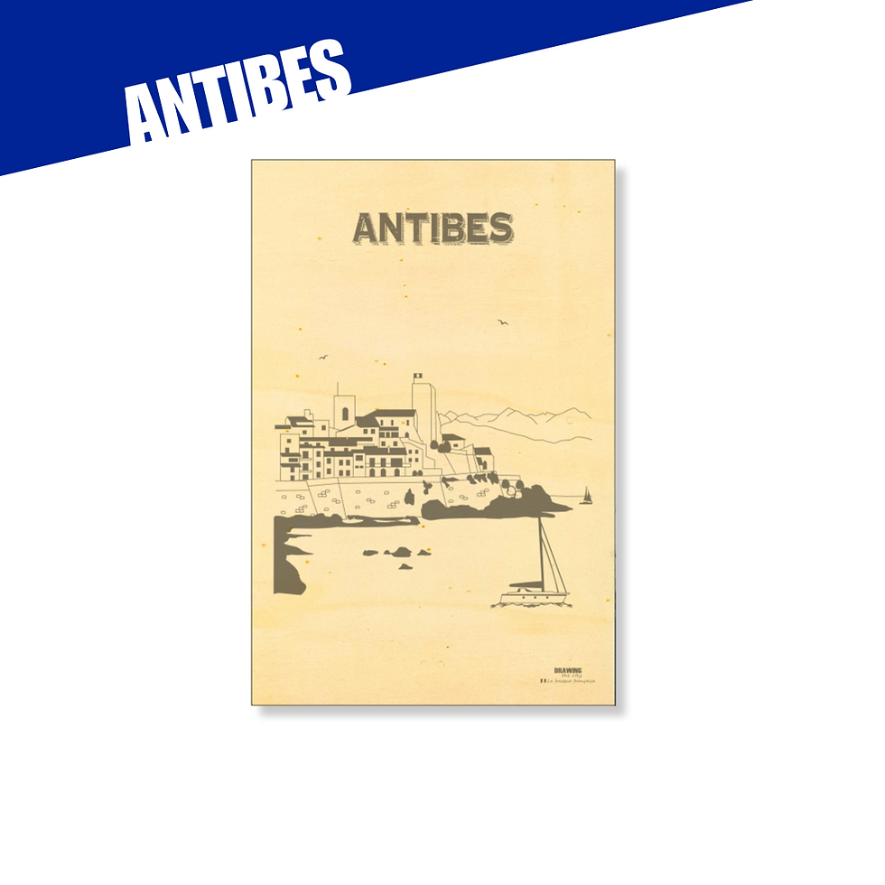 Miniature : Antibes - Affiche bois