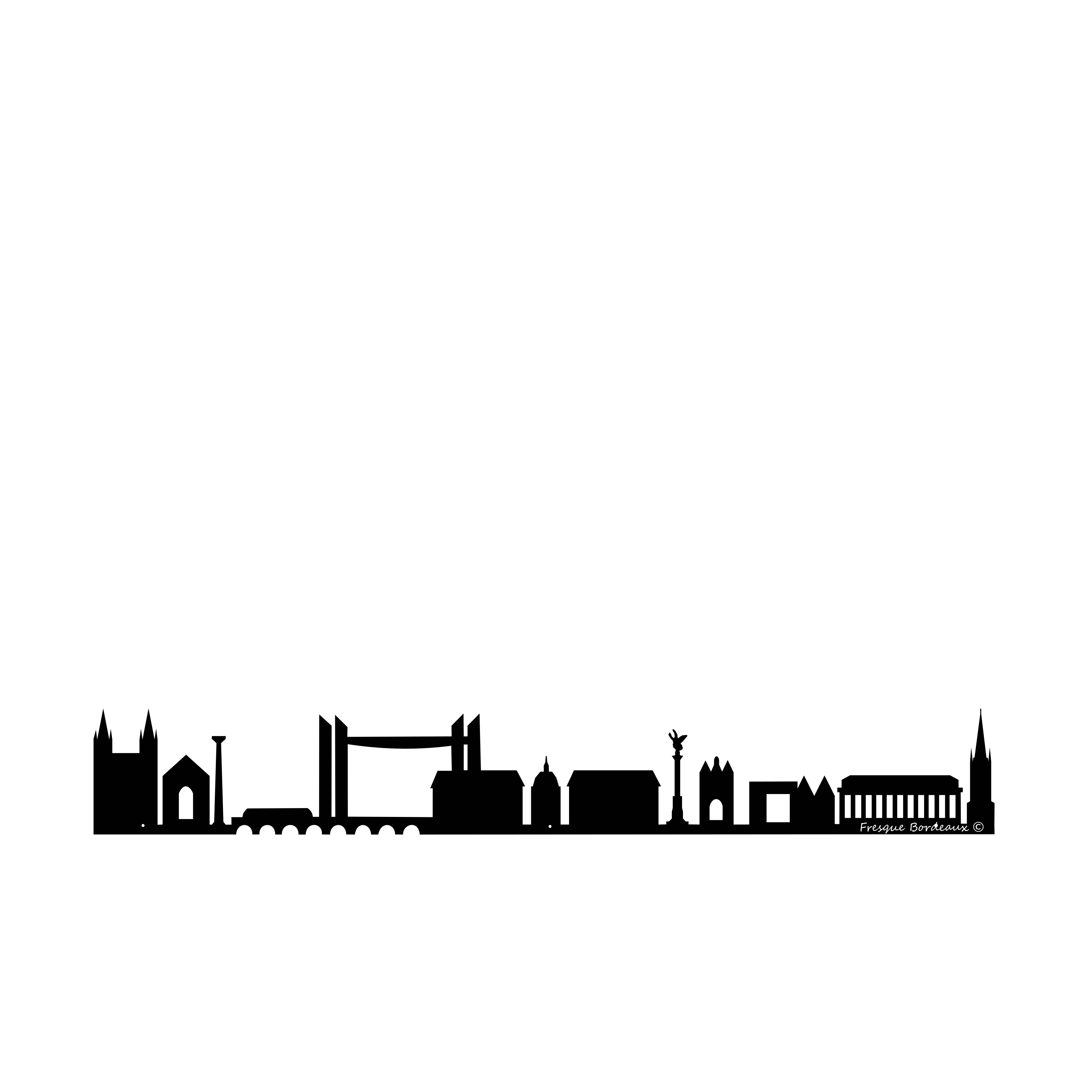 FRESQUE BORDEAUX - SKYLINE contours en c