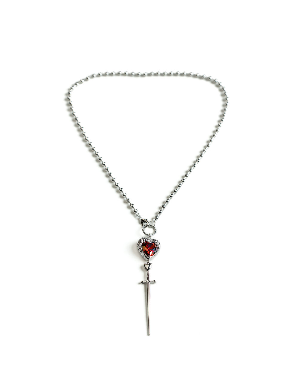 Joan D'Arc Sword Necklace - Ruby