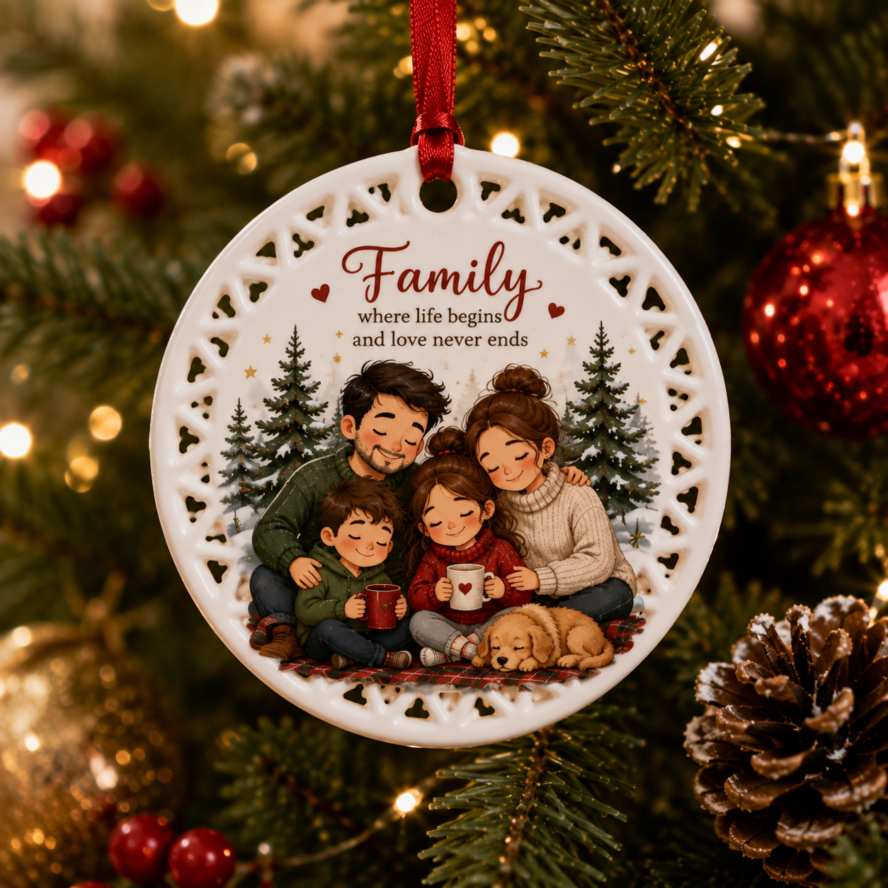 Personalized Ceramic Christmas Ornament