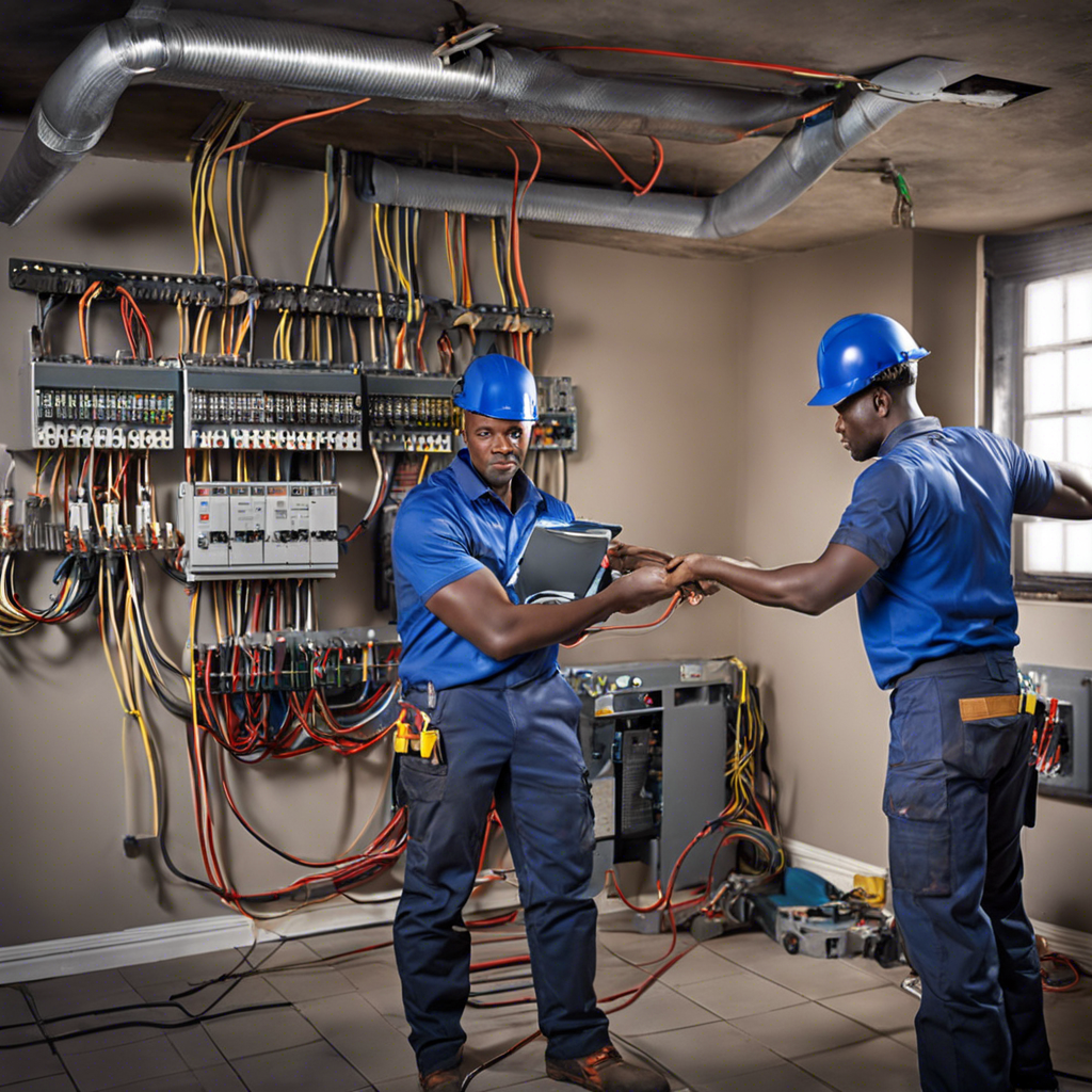 Electricians hard at work