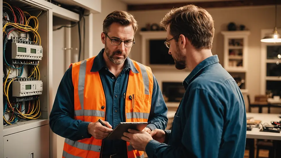 Electrician consulting with a homeowner