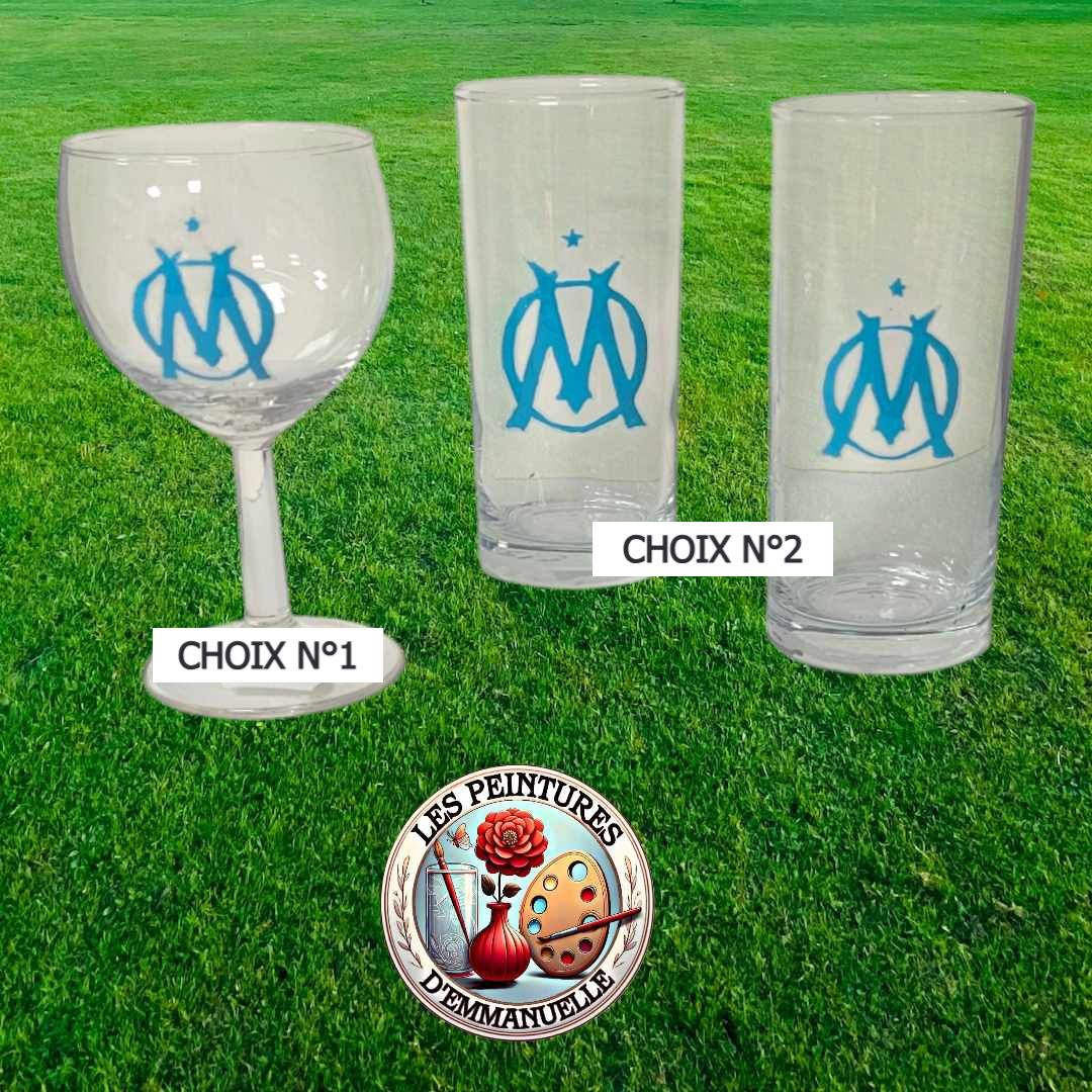 Verre " logo OM" – Peinture sur Verre