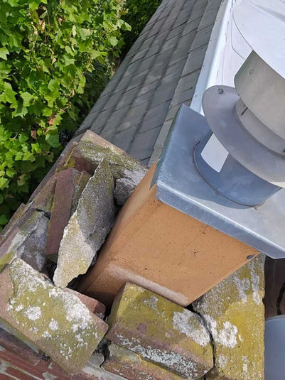 Chimney repaired and sealed after crack repair service in Philadelphia