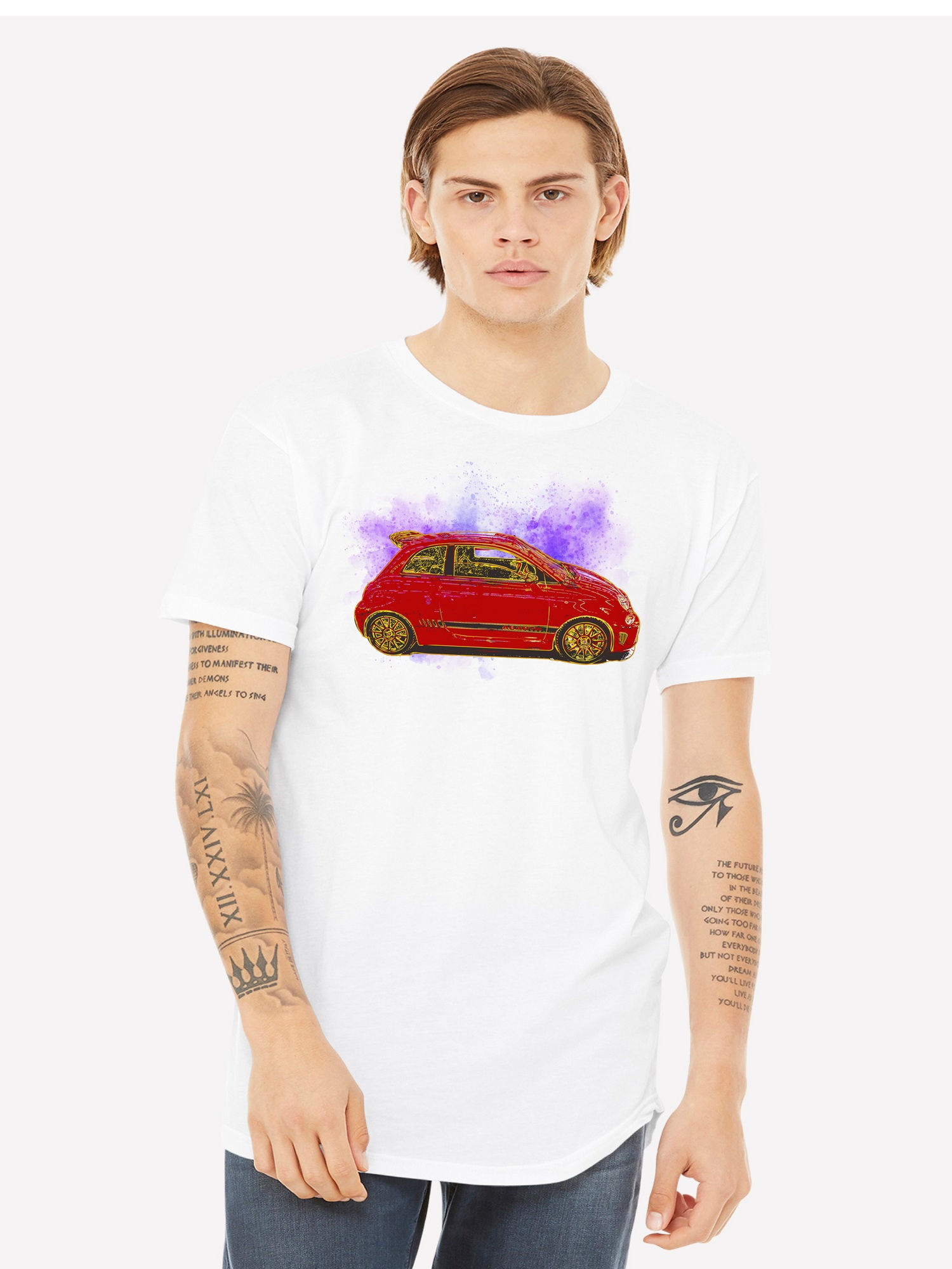 Stylish Car Graphic Tee, Comfortable Unisex Heavy Cotton Tee for Car Enthusiasts