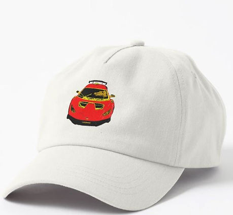 Red Lamborghini white Cap
