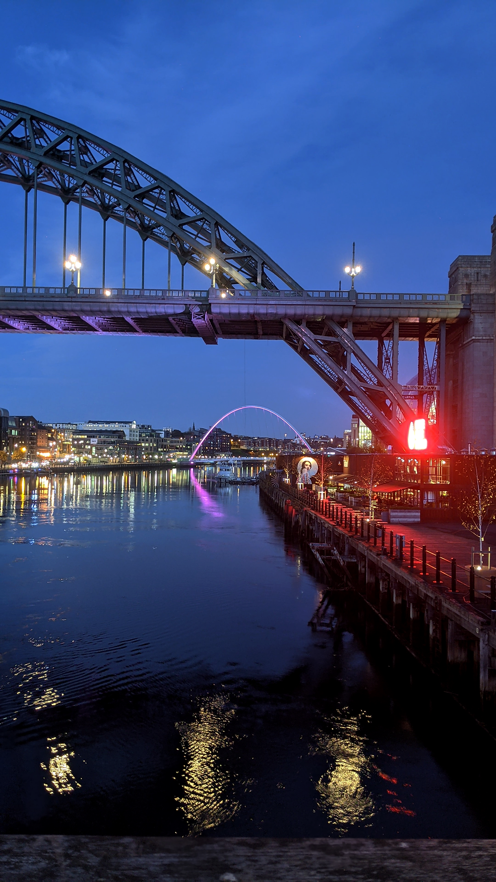 Newcastle Quayside view from Swing Bridge