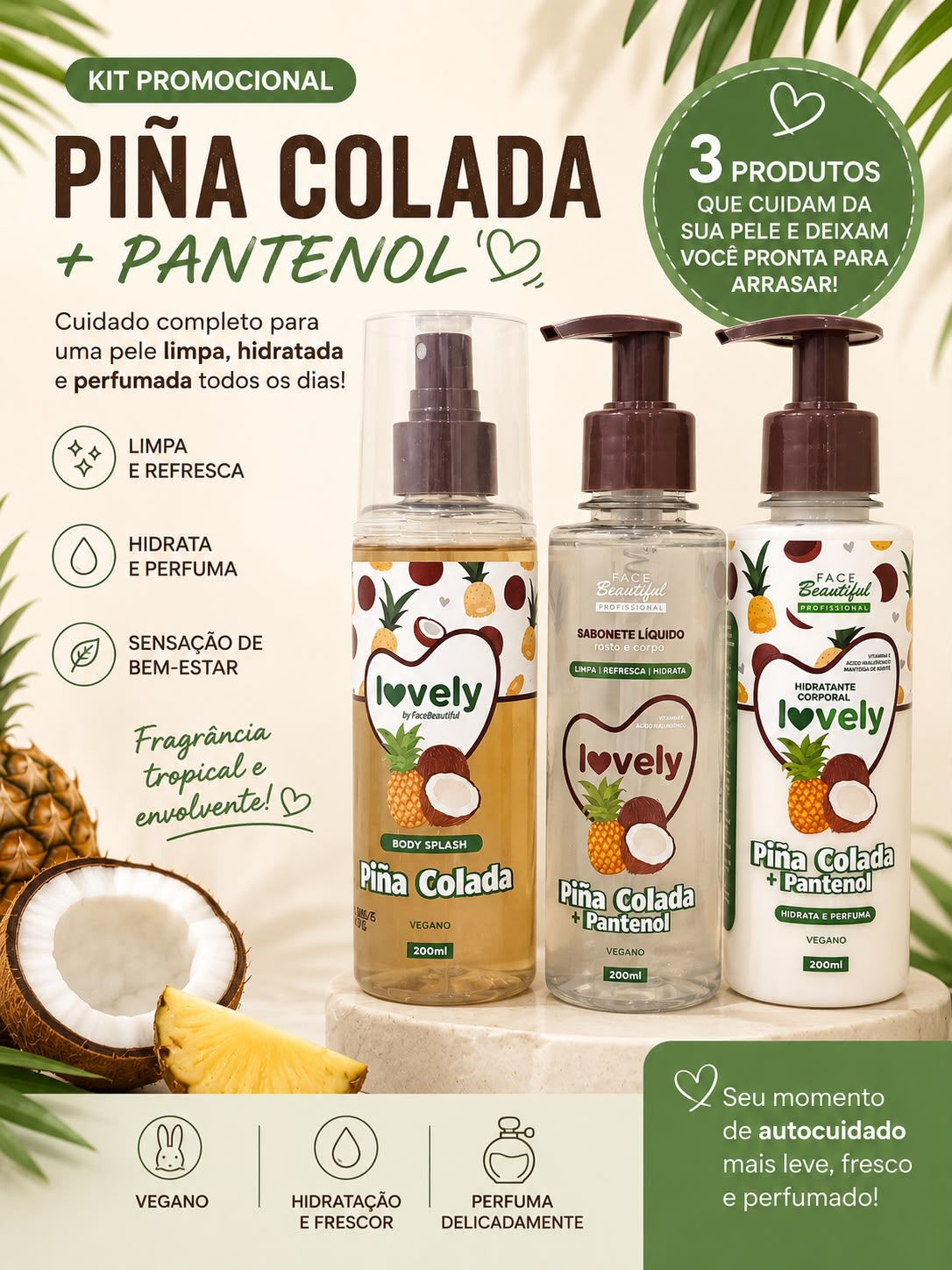 Kit Corporal Body Splash + Hidratante + Sabonete liquido