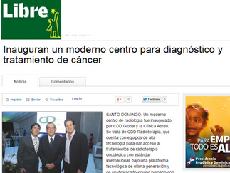 Diario Libre: Inauguran un moderno centro para diagnóstico y tratamiento del cáncer
