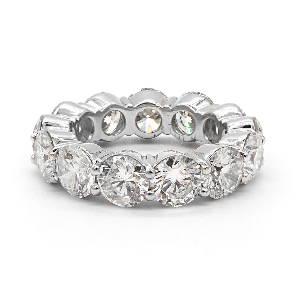 Thumbnail: 8.20 ctw H - SI1/SI2 Round Diamond Eternity Band Platinum 950