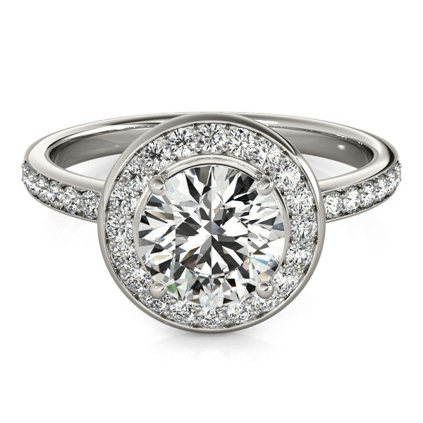 Thumbnail: 14k white gold engagement ring