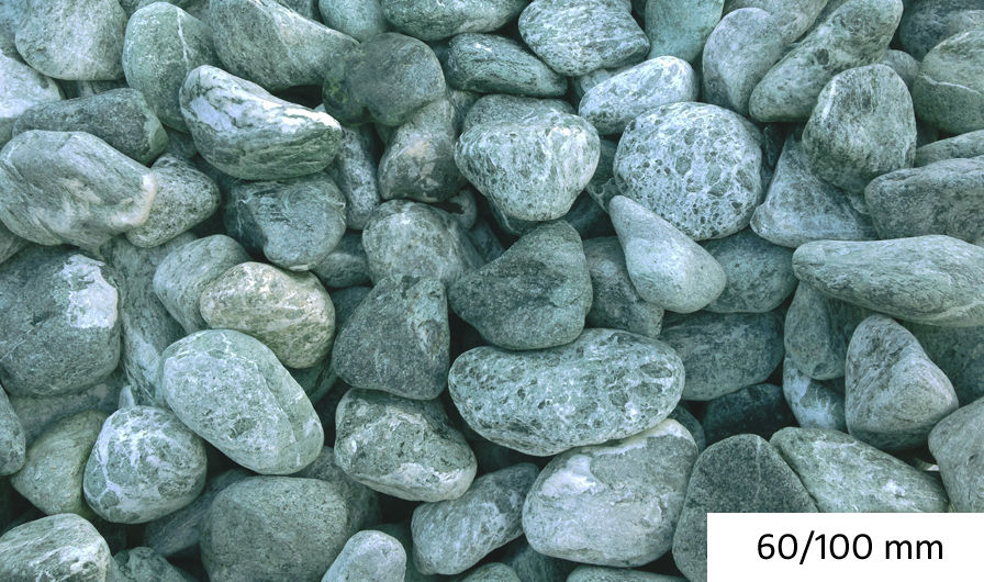 Miniatura: Ciottoli di marmo Verde Alpi in varie misure