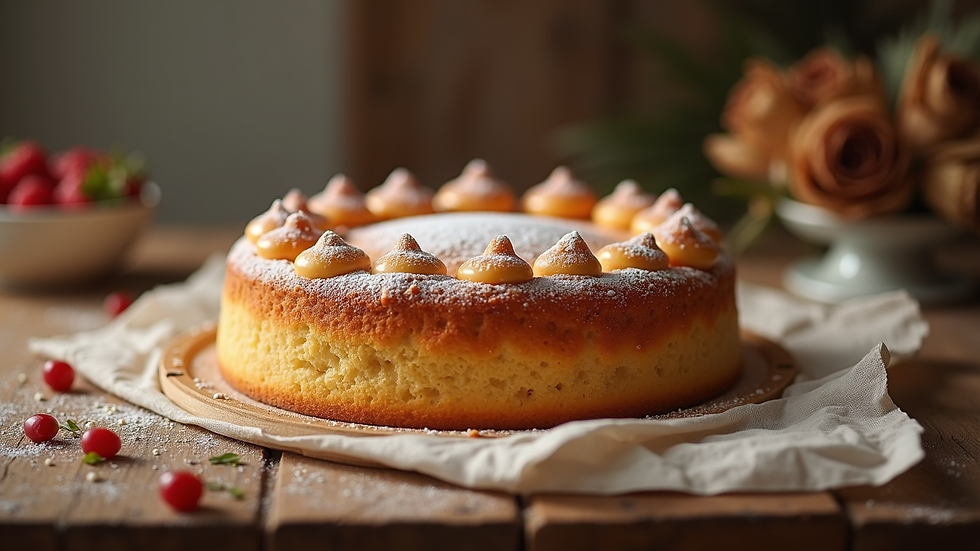 Nahaufnahme einer kunstvoll dekorierten Sahnetorte in einer Konditorei