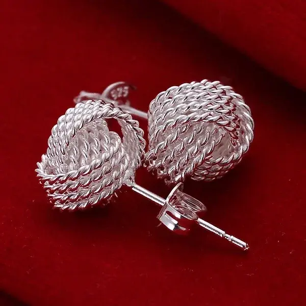 Thumbnail: Top Quality 925 Sterling Silver Earrings Simple Round Circle Hoop Earrings for