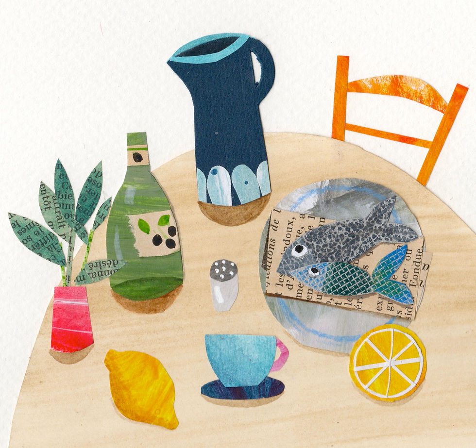 Thumbnail: Table with Sardines Art Print