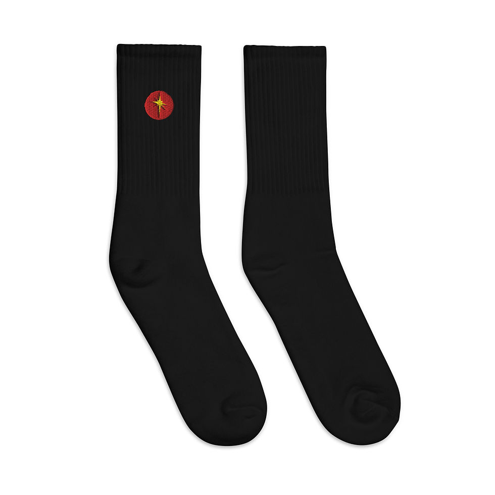 Thumbnail: Official Pink Moose Embroidered socks