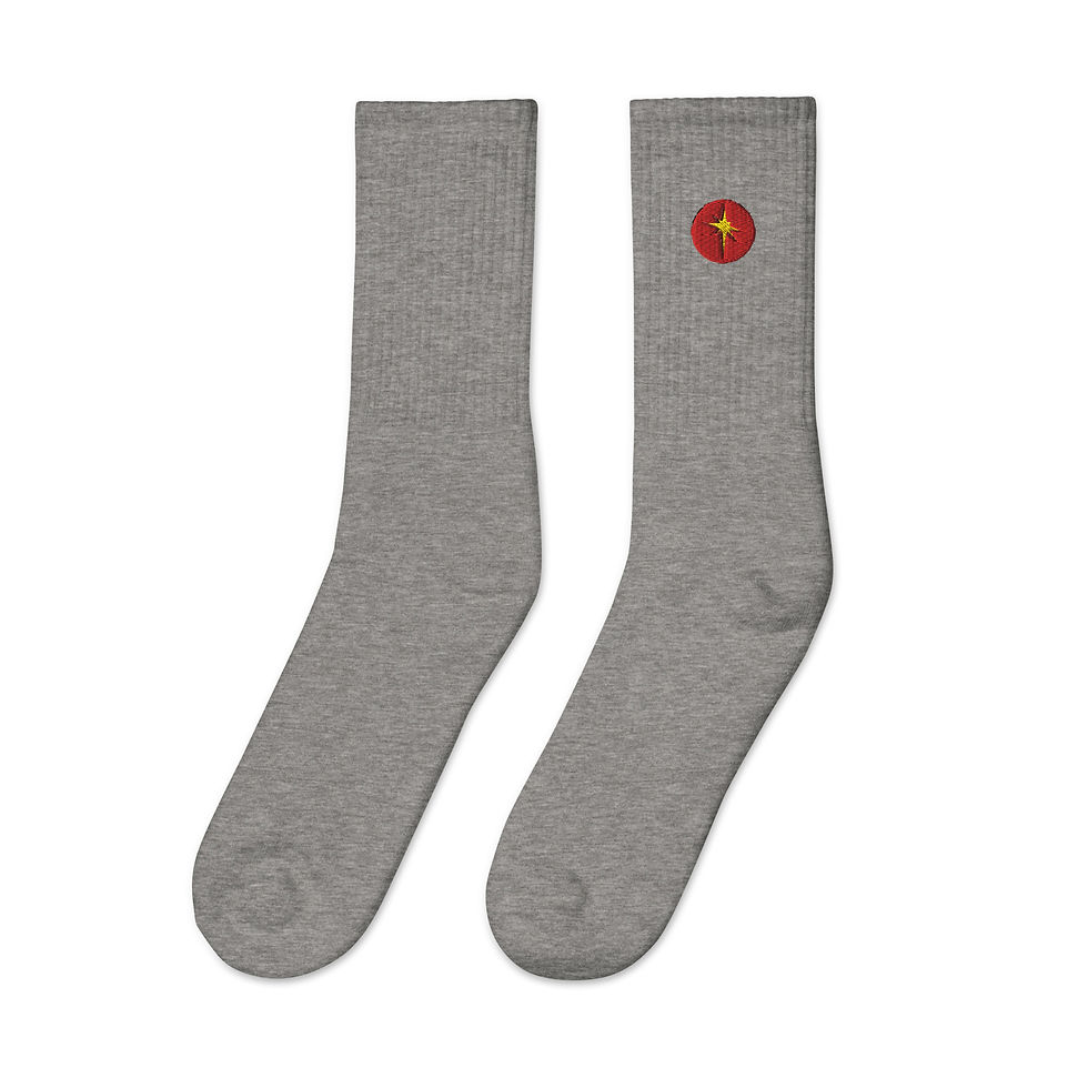 Thumbnail: Official Pink Moose Embroidered socks