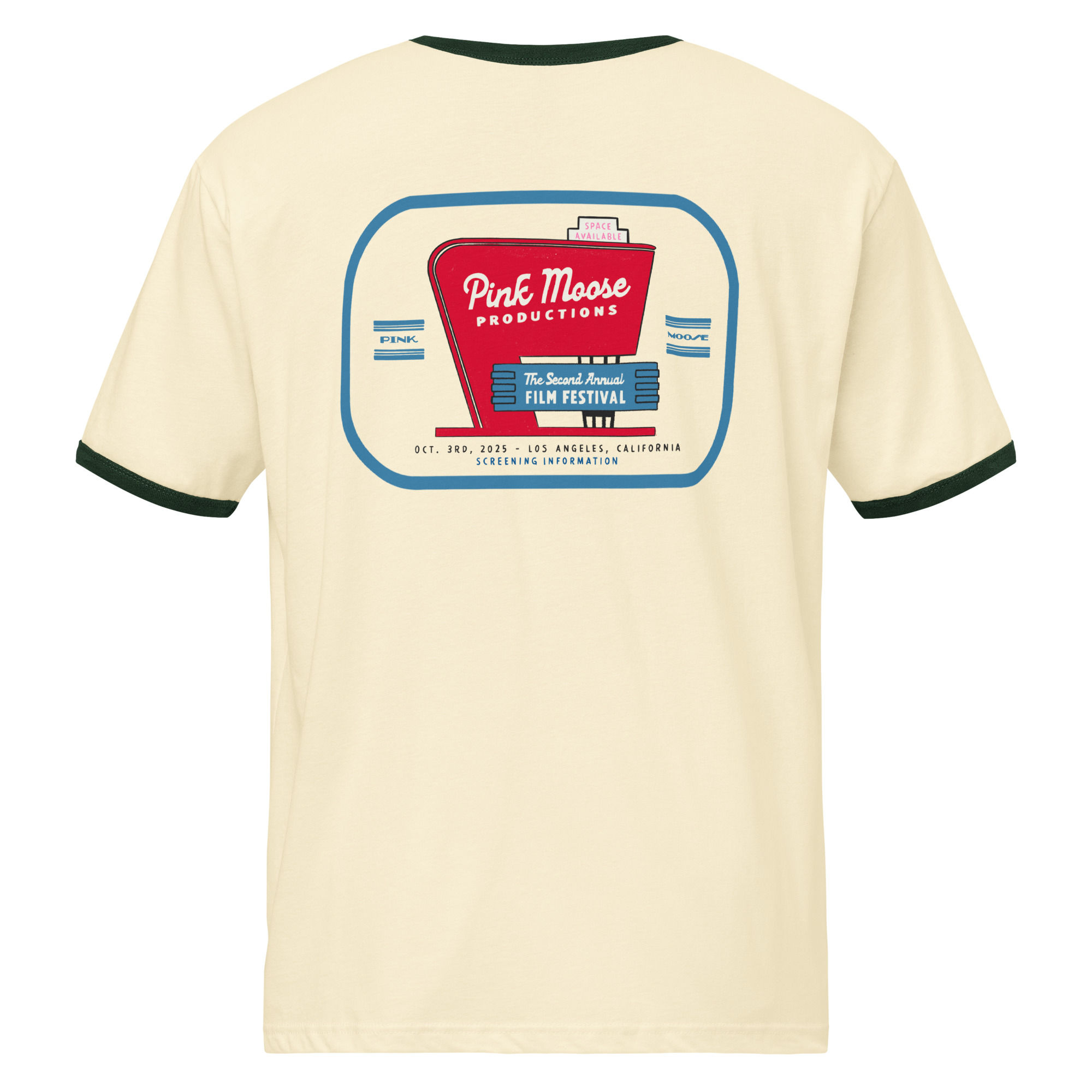 Official 2025 Pink Moose Film Festival Ringer Tee