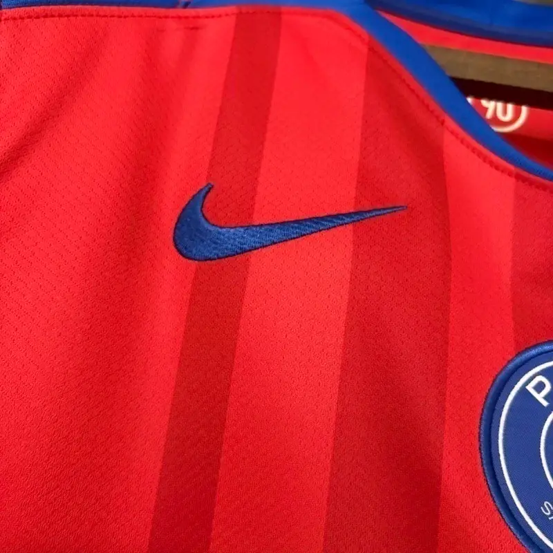 Miniatura: camisa-psg-paris-saint-germain-third-total-90-25-26-2025-2026-modelo-torcedor-vermelha-kvaratskhelia-marquinhos-beraldo-hakim