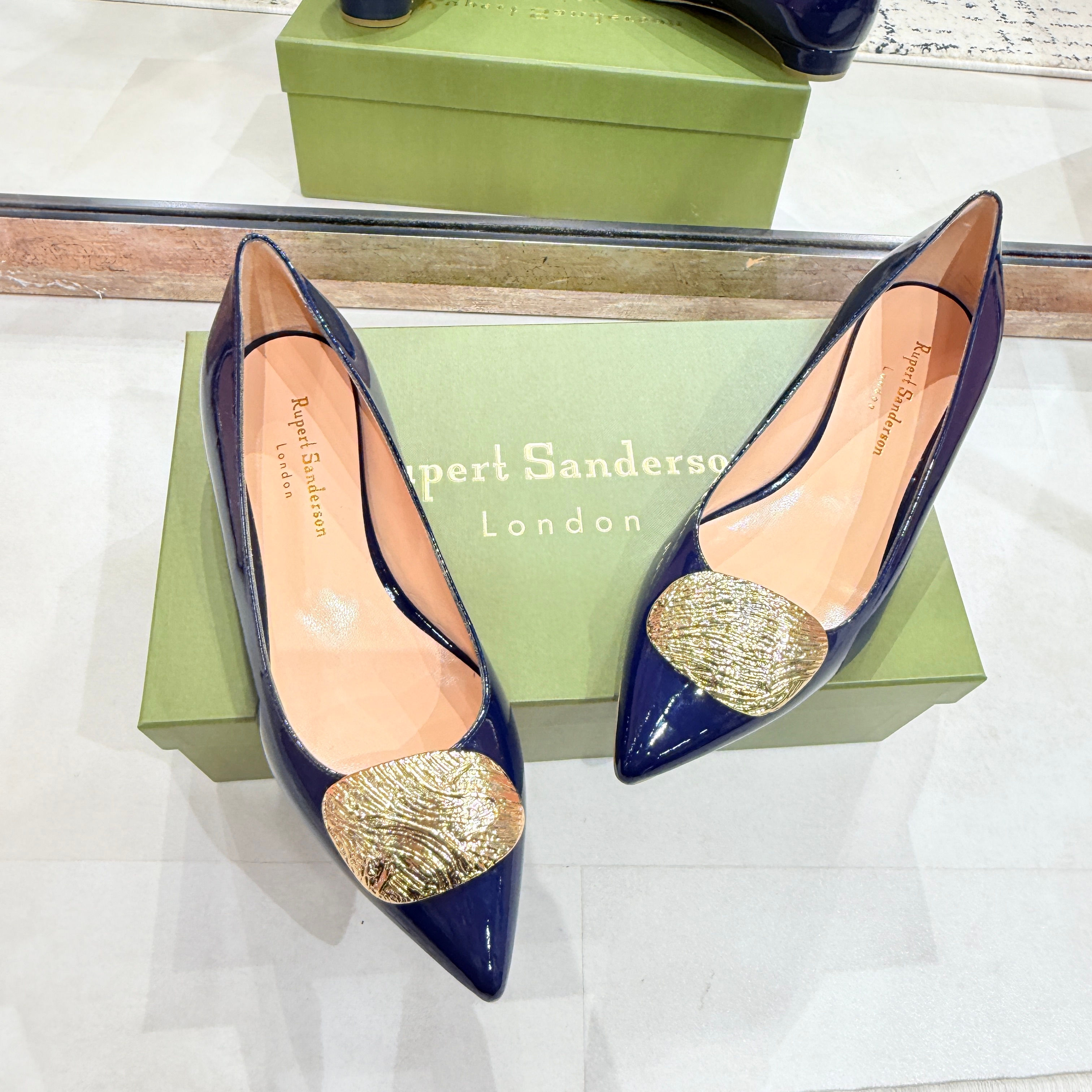 Rupert Sanderson Bedfa Ripple Pebble Patent in Blue