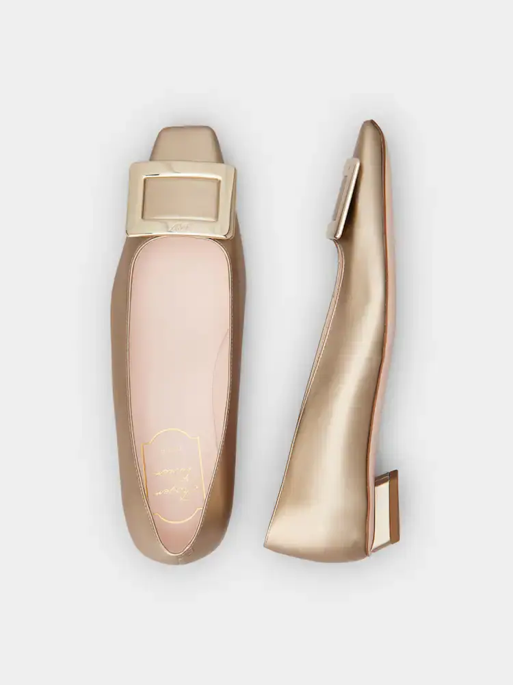 Thumbnail: Roger Vivier Belle Vivier 25mm Leather in Gold