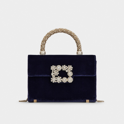 ハンドバッグ ROGER VIVIER 'Mini Jewel Efflorescence' handbag Gold Jewel Efflorescence Mini Bag in satin Pink Woman
