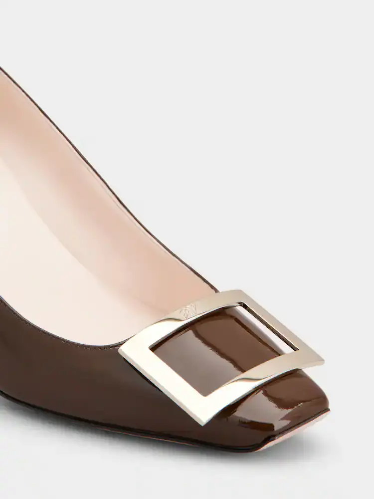 Thumbnail: Roger Vivier 70mm Trompette Pumps in patent leather in Brown