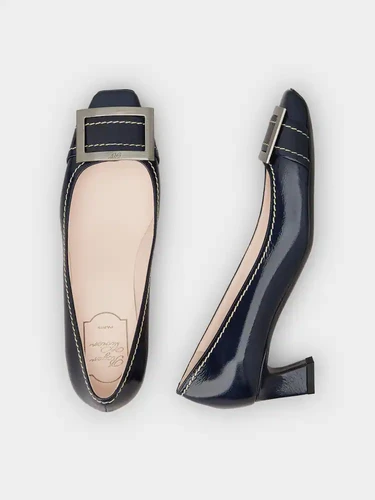 n*o様 ROGER VIVIER Trompette エナメル革 濃紺 38 Trompette Pumps in patent leather Blue Woman RVW44815280D1P379999
