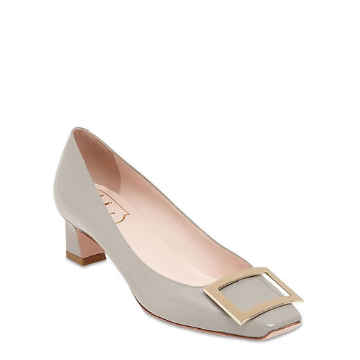 Roger Vivier trompette 45mm patent leather in grey | Mrs1000Shoes
