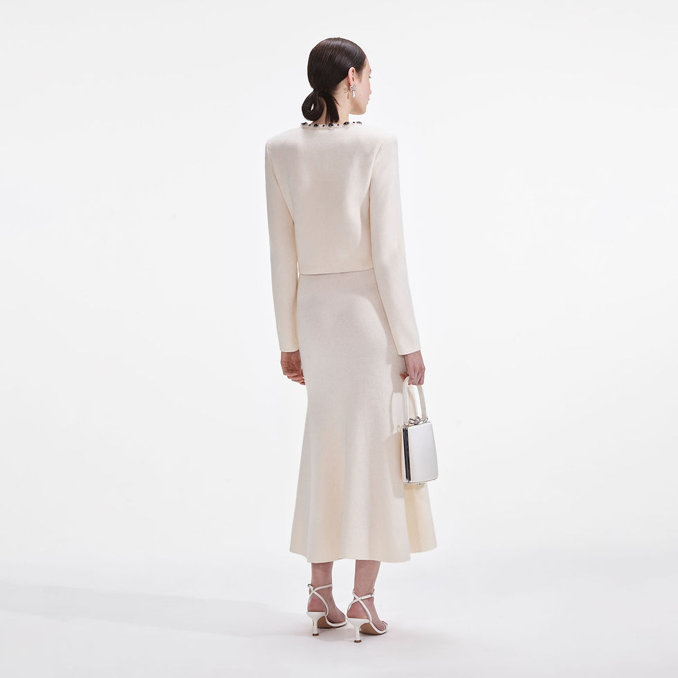 Thumbnail: Self Portrait Cream Embellished cardigan 