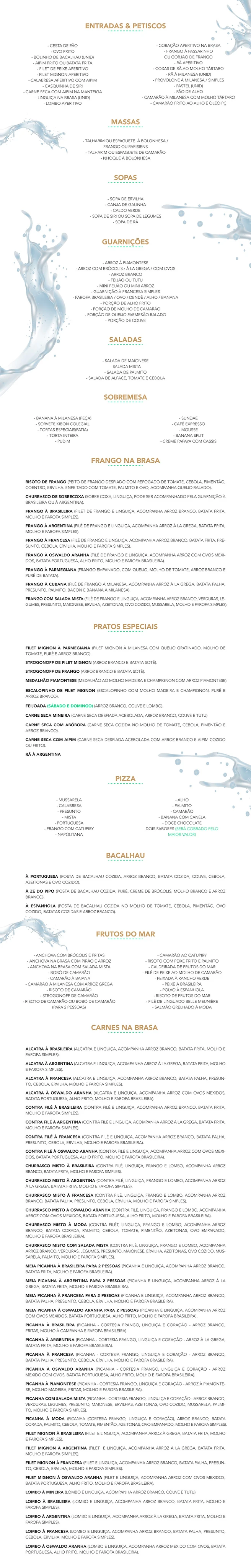 cardapio ranchoverde