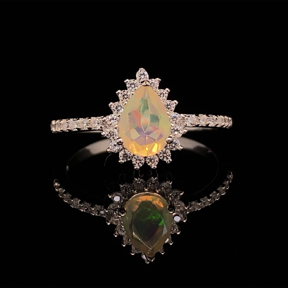 Orange Fire Opal Ring