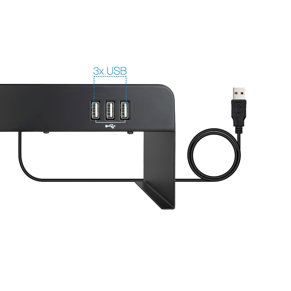 Miniatura: Soporte elevador para monitor/portátil con 3 puertos USB