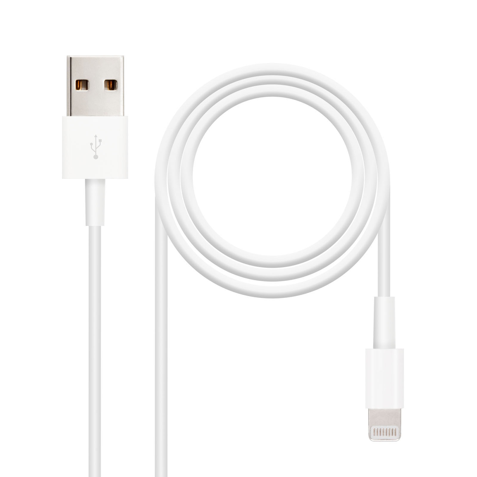 Cable Lightning a USB 2.0, Lightning/M-USB A/M, Blanco, 2.0m