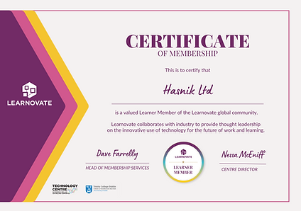 Hasnik Ltd Member Certificate Trinity College Katarzyna Hasnik.png
