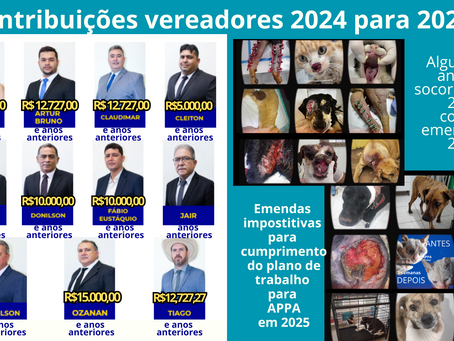 Agradecimento pelas emendas para ajudar os animais - via vereadores de Prata