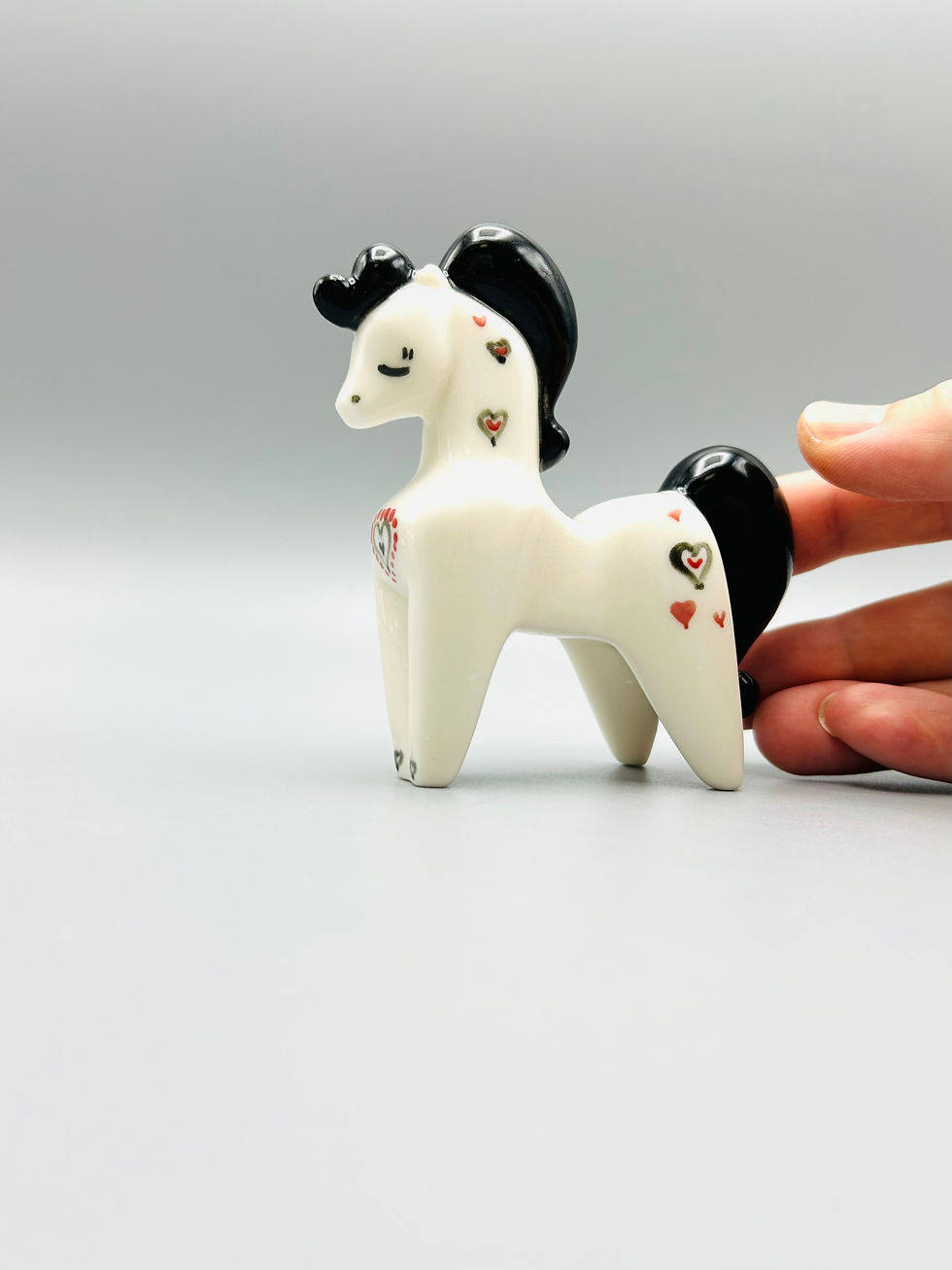 Thumbnail: Mini Toy Horse sculpture / black / blue
