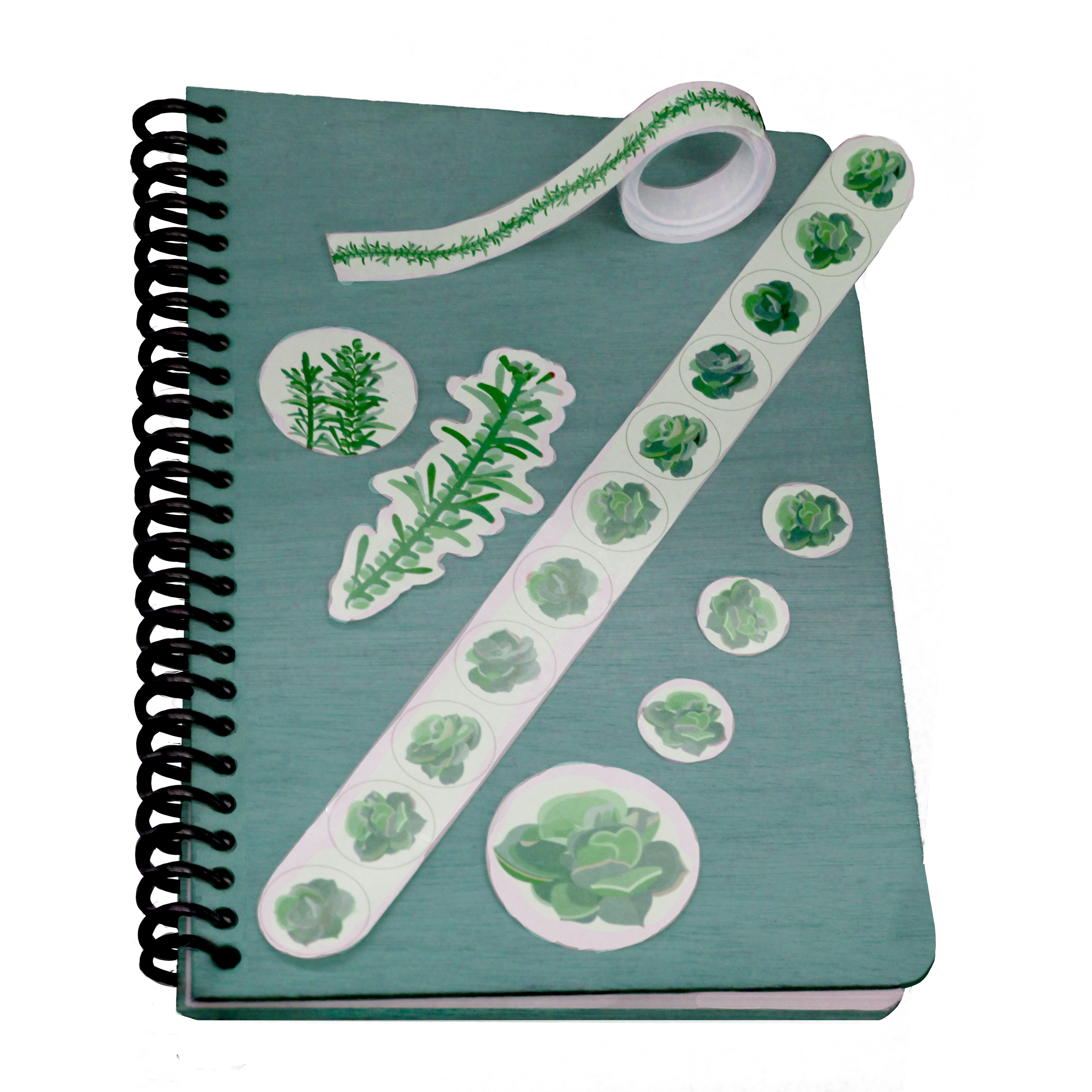 Libreta con stickers y cinta