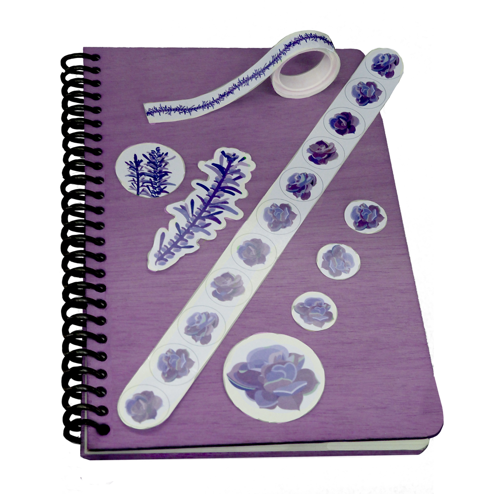 Miniatura: Libreta con stickers y cinta