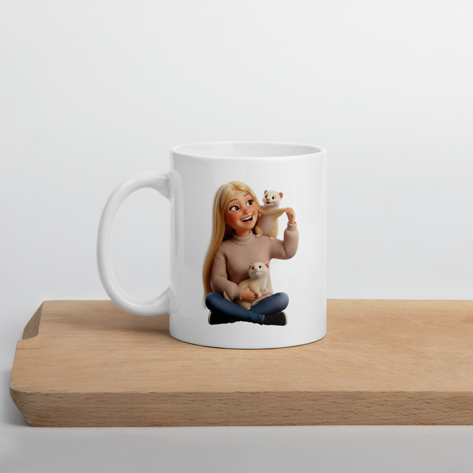Ferret Lover Girl Mug