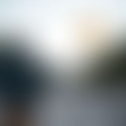 Man in blue hoodie stands on crosswalk, pointing. Yellow sign reads "LEFT." Tree-lined street, stop signs, and relaxed mood.