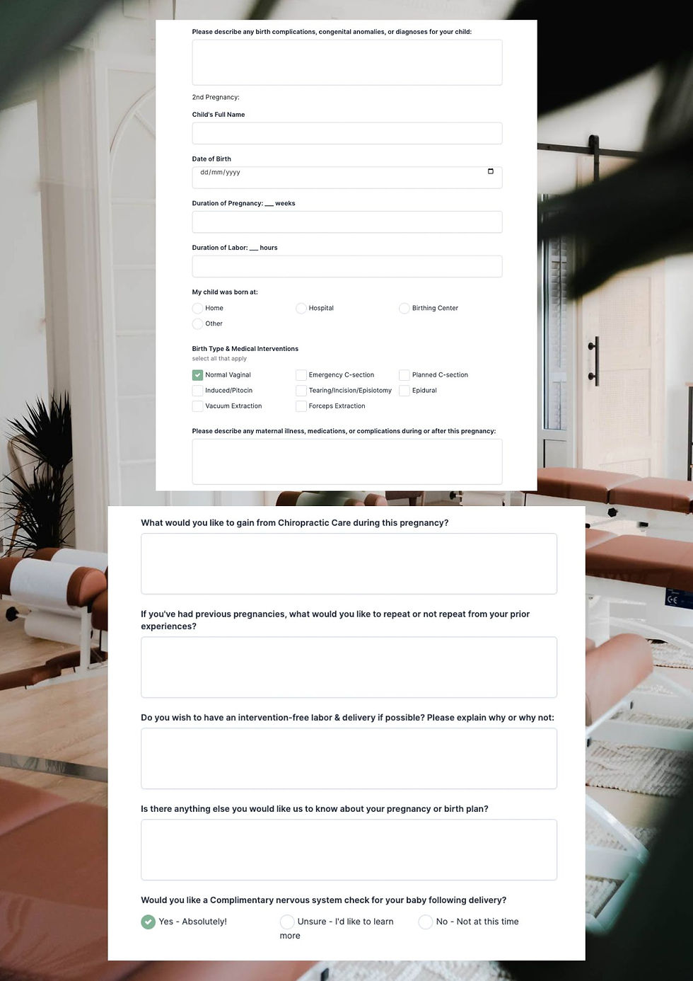 Thumbnail: Prenatal Intake Form (English)