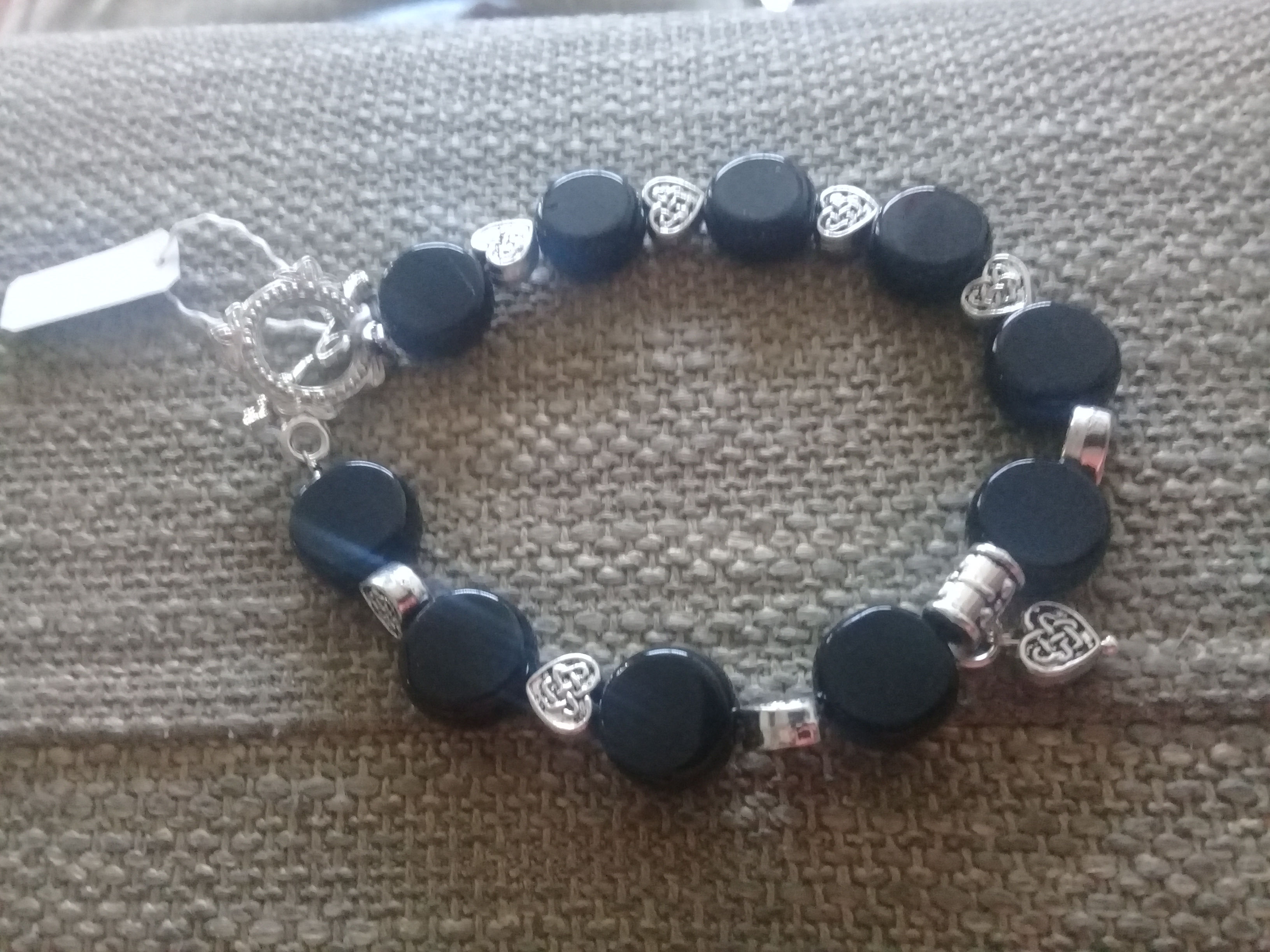 Pulsera de cristal negro