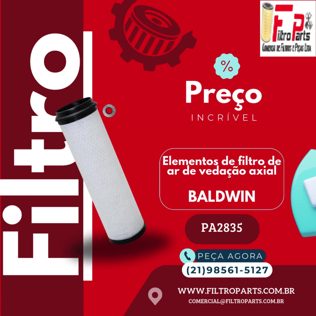 PA2835 Elementos de filtro de ar de vedação axial BALDWIN