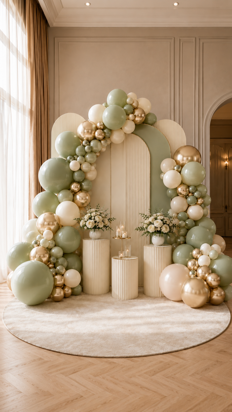 Elegant event backdrop with balloon arch.png