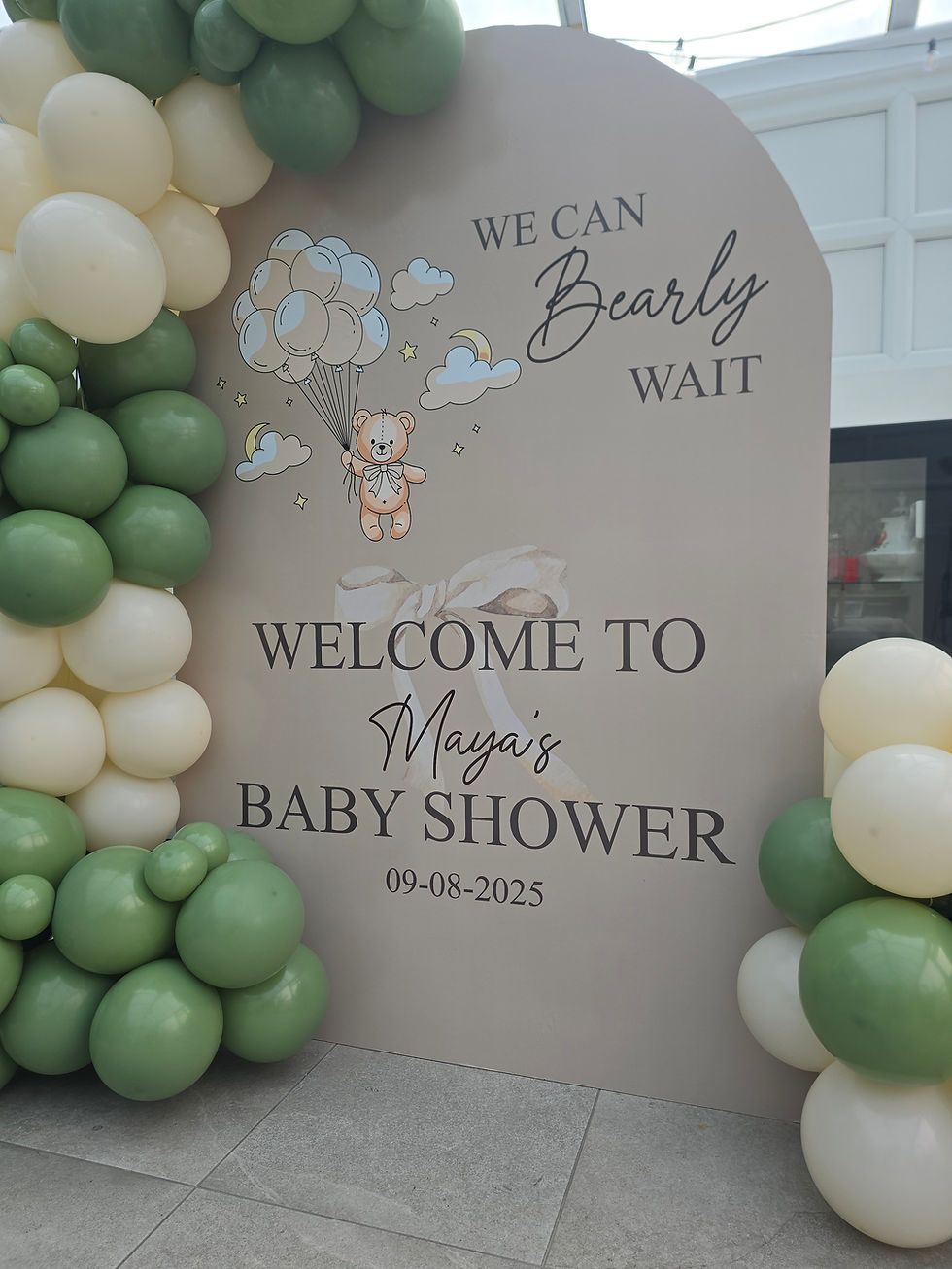 Balloon arch decoration for event entrance in London