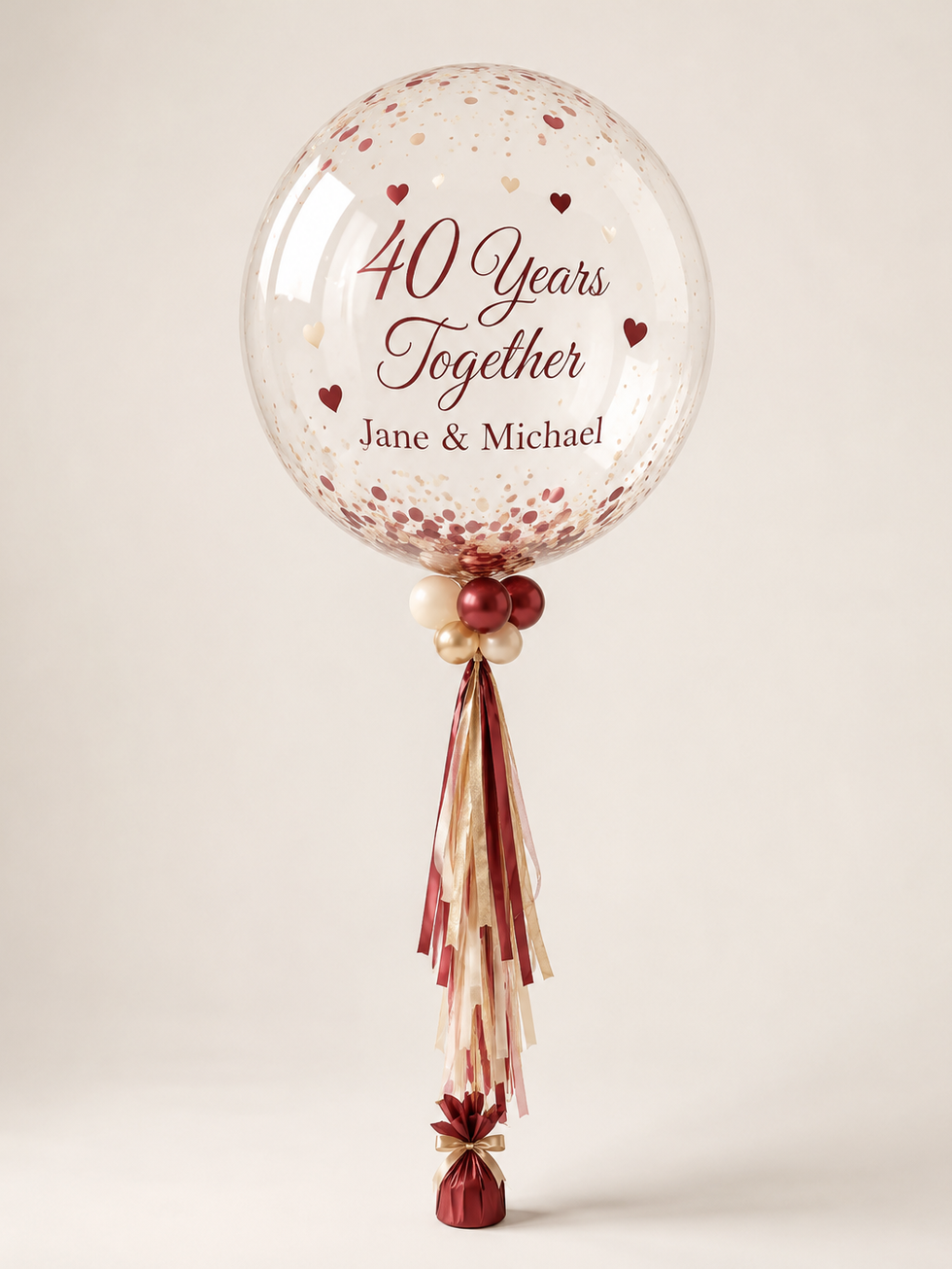 Personalised Helium Bubble Balloon – Ruby Anniversary