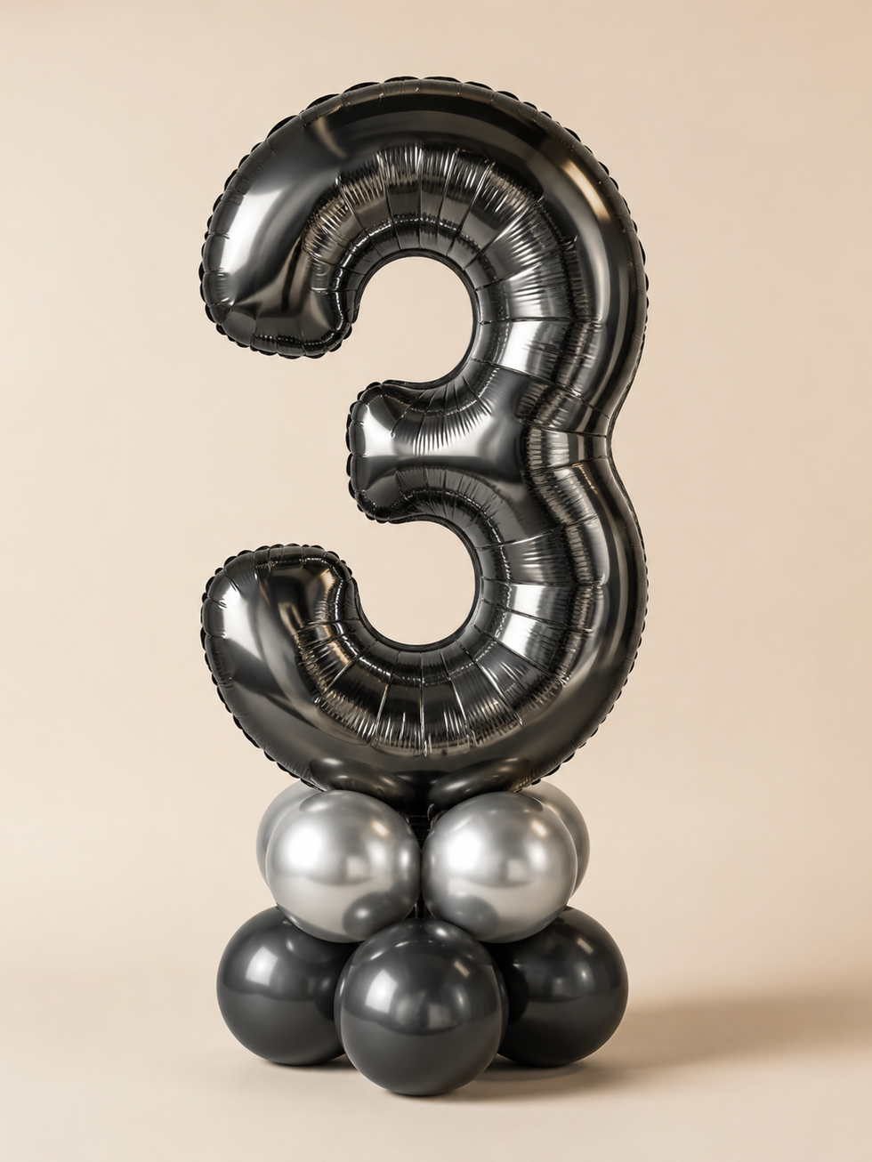 Charcoal & Silver Single Helium Number