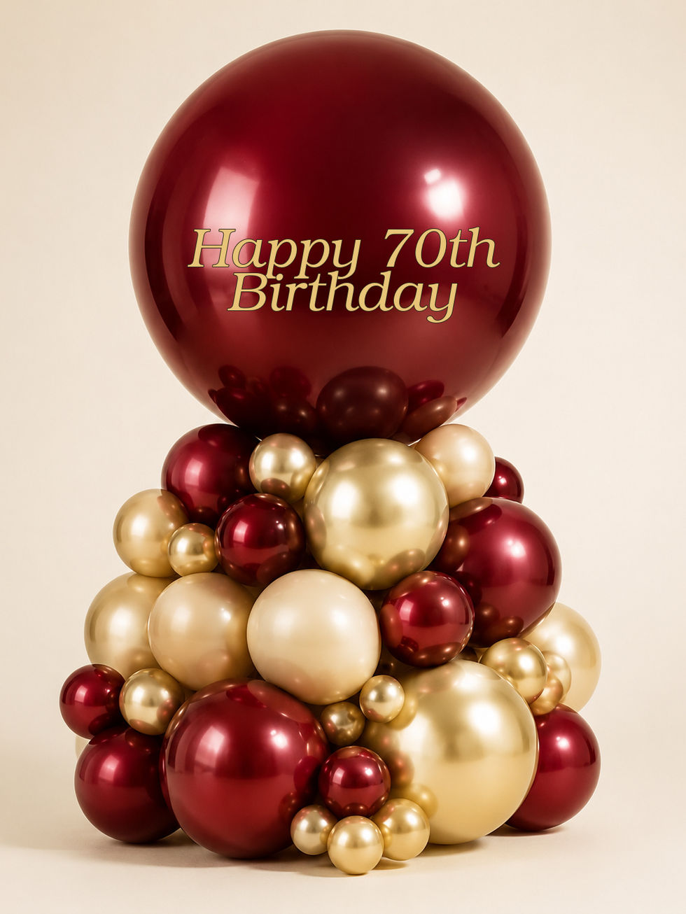 Luxury Table Balloon Arrangement catalogue 30: 13 - Luxury Happy 70th Birthday.jpg